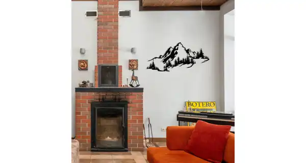 Dekorativní kovový doplněk na zeď - HORY, 67 x 30 cm 